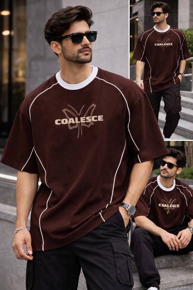 Coalesce maroon oversized tee