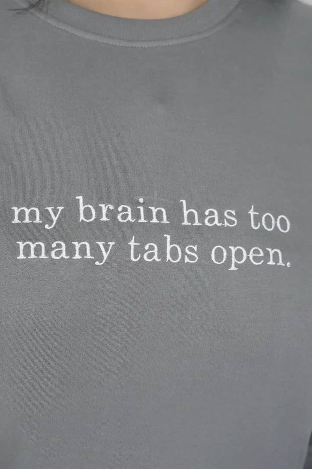 Too Many Tabs Open embroidered tee